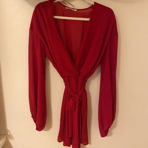 Maroon red dress